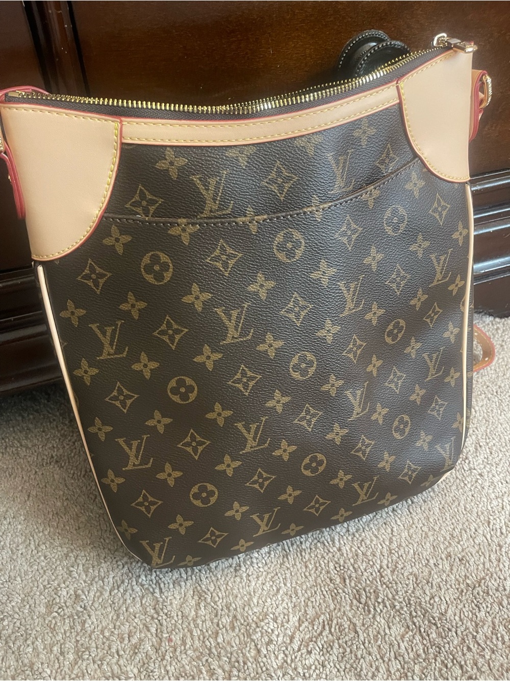 Brown Flower Long Crossbody